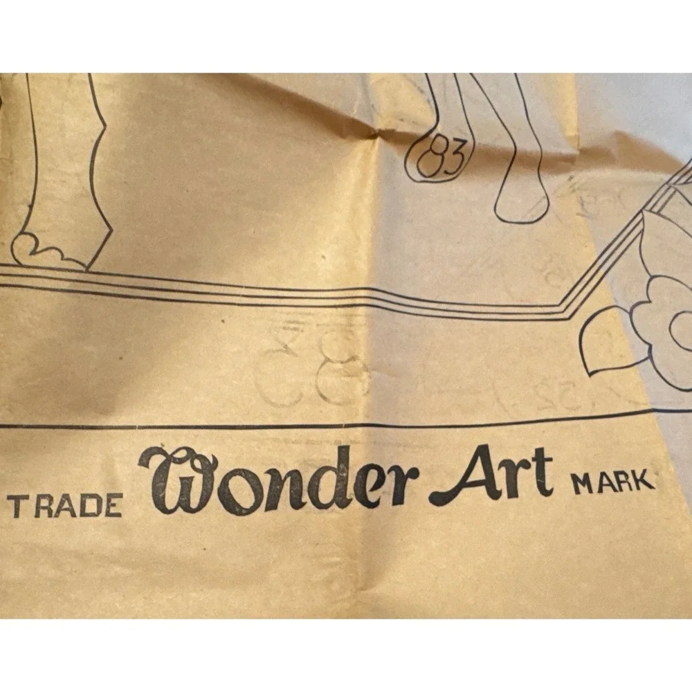 1940's Wonder Art Hooked Rug Boston Terrier Paper Pattern Dog 24X36 #363 READ!